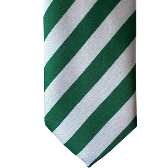 Keith Daniels Neck Tie Leprechaun St Pats Irish Milano Green Stripe Handmade - Picture 9 of 14